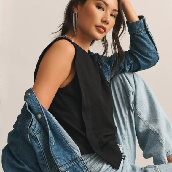 t.la Asymmetrical Draped Black Tank Top Women’s Small Urban Outfitters Sleeveles - Picture 1 of 5